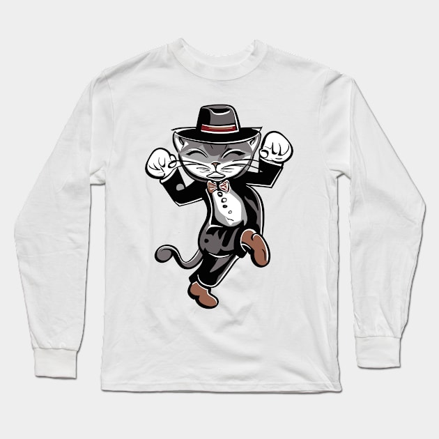 Funny boogie woogie cat Long Sleeve T-Shirt by TomFrontierArt